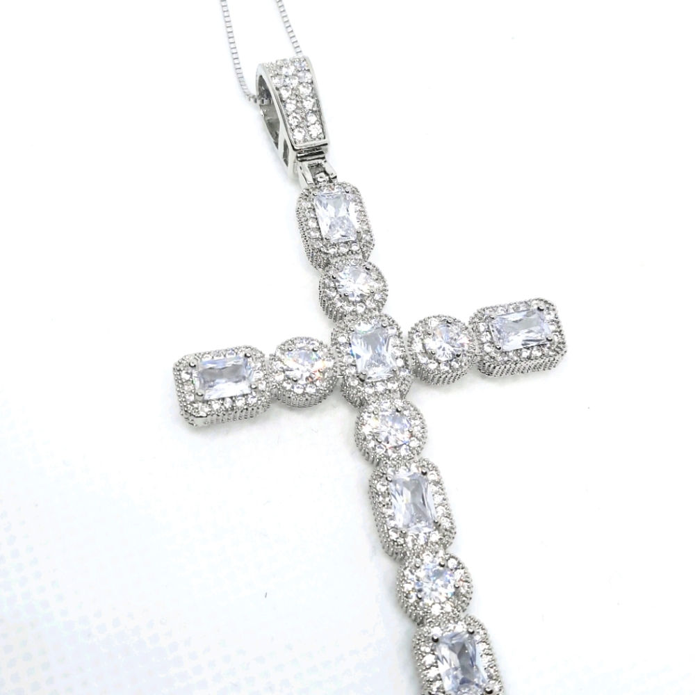 Silver Cross Pendant on Snack Chain